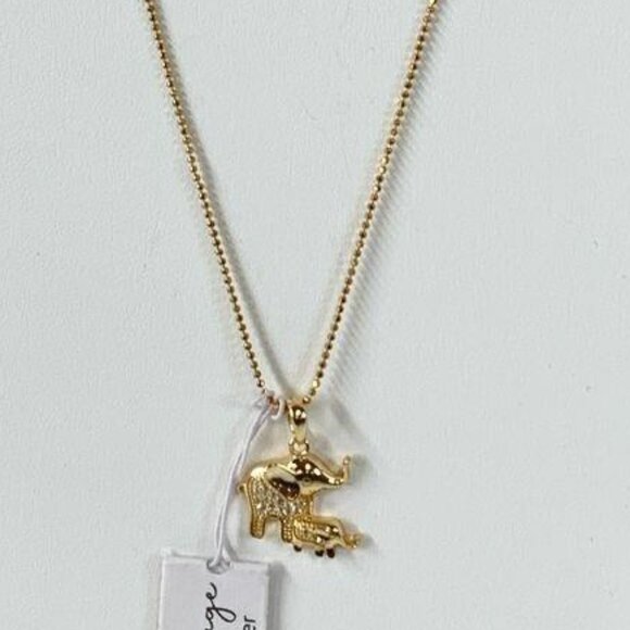 NWT Bleu Sage Sterling Silver Gold Tone Elephants Necklace 18 inch - Picture 2 of 5